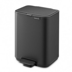Brabantia Bo Pedal Trash Can 1010131, 4 L, Soft-Close, Non-Slip Base, Mineral Finish, Dark Gray