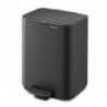 Coș de gunoi Brabantia Bo Pedal 1010131, 4 l, închidere ușoară, bază antiderapantă, finisaj mineral, gri închis