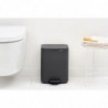 Brabantia Bo Pedal Trash Can 1010132, 7 L, Soft-Close, Rubberized Base, Mineral Finish, Dark Gray