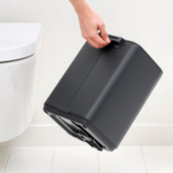 Brabantia Bo Pedal Trash Can 1010132, 7 L, Soft-Close, Rubberized Base, Mineral Finish, Dark Gray