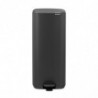 Brabantia Bo Pedal Trash Can 1010134, 30 L, Soft-Close, Non-Slip Base, Mineral Finish, Dark Gray