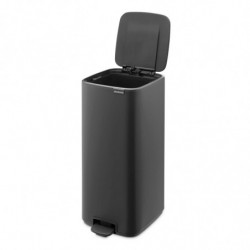 Coș de gunoi Brabantia Bo Pedal 1010134, 30 l, închidere ușoară, bază antiderapantă, finisaj mineral, gri închis