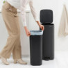 Brabantia Bo Pedal Trash Can 1010134, 30 L, Soft-Close, Non-Slip Base, Mineral Finish, Dark Gray