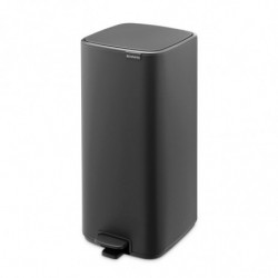 Coș de gunoi Brabantia Bo Pedal 1010134, 30 l, închidere ușoară, bază antiderapantă, finisaj mineral, gri închis
