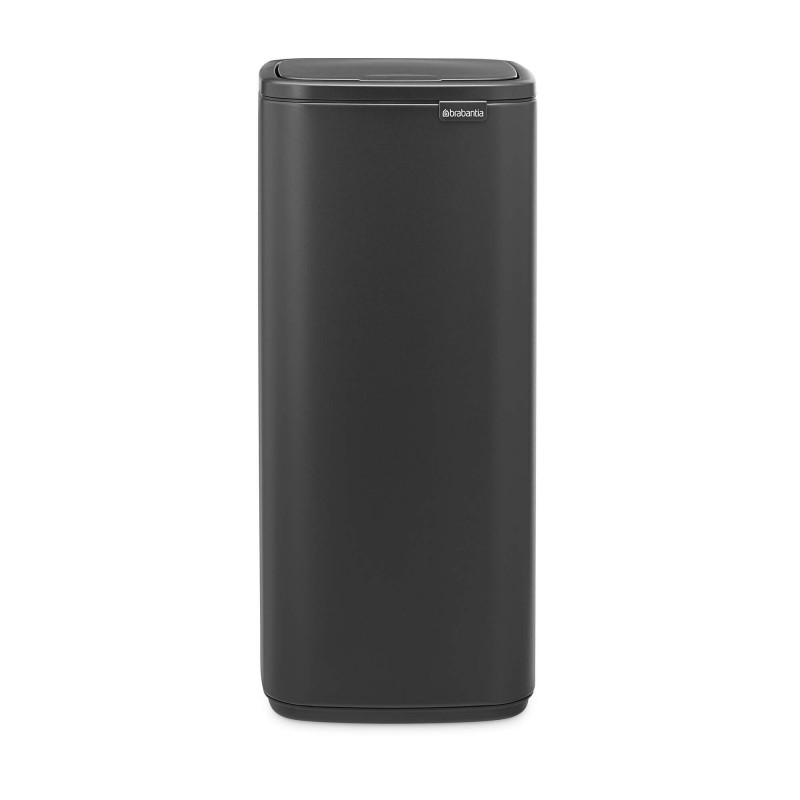 Кош за боклук Brabantia Bo Touch 1010135, 30 л, Плавно и безшумно отваряне, Голям отвор, Минерално покритие, Тъмносив