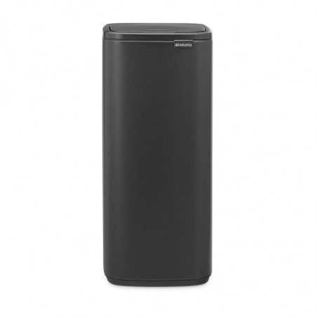 Brabantia Bo Touch 1010135 Trash Can, 30 L, Smooth and Quiet Opening, Large Opening, Mineral Finish, Dark Gray