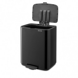 Кош за боклук Brabantia Bo Pedal 1010138, 12 л, Леко затваряне, Противоплъзгаща основа, Черен