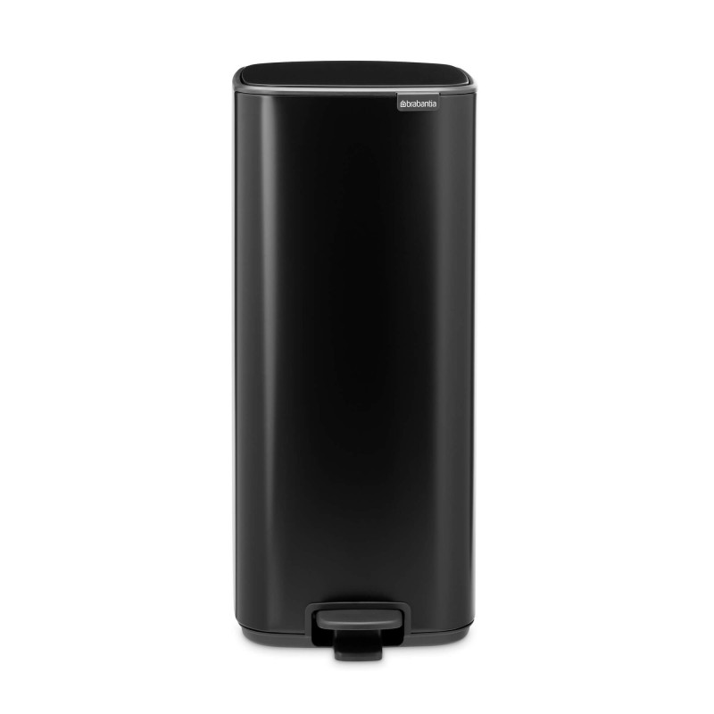 Coș de gunoi Brabantia Bo Pedal 1010139, 30 l, închidere ușoară, bază antiderapantă, negru