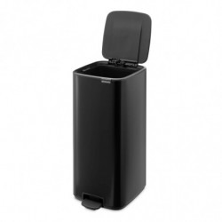 Brabantia Bo Pedal Trash Can 1010139, 30 L, Soft-Close, Non-Slip Base, Black