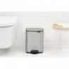 Brabantia Bo Pedal Trash Can 1010142, 7 L, Soft-Close, Rubberized Base, Fingerprint-Resistant, Stainless Steel