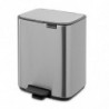 Кош за боклук Brabantia Bo Pedal 1010142, 7 л, Плавно затваряне, Гумирана основа, Устойчив на пръстови отпечатъци, Инокс