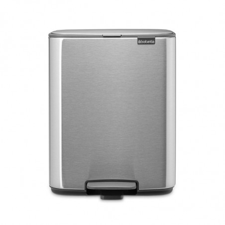 Кош за боклук Brabantia Bo Pedal 1010143, 12 л, Леко затваряне, Противоплъзгаща основа, Устойчив на пръстови отпечатъци, Инокс/Мат