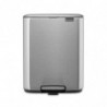Кош за боклук Brabantia Bo Pedal 1010143, 12 л, Леко затваряне, Противоплъзгаща основа, Устойчив на пръстови отпечатъци, Инокс/Мат