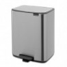Кош за боклук Brabantia Bo Pedal 1010143, 12 л, Леко затваряне, Противоплъзгаща основа, Устойчив на пръстови отпечатъци, Инокс/Мат