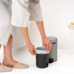 Brabantia NewIcon 1010433 Pedal Bin, 3 L, Soft-Close, Non-Slip Base, Light Gray