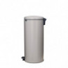 Κάδος απορριμμάτων με πεντάλ Brabantia NewIcon 1010442, 30 λίτρα, Απαλό κλείσιμο, Αντιολισθητική βάση, Ανοιχτό γκρι