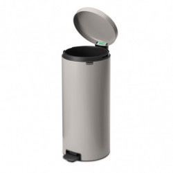 Кош за боклук с педал Brabantia NewIcon 1010442, 30 л, Плавно затваряне, Противоплъзгаща основа, Светлосив