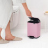 Brabantia Bo Pedal Trash Can 1010444, 4 L, Soft-Close, Non-Slip Base, Pink