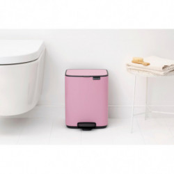 Brabantia Bo Pedal 1010445 szemetes, 7 l, lágy záródás, gumírozott talp, rózsaszín