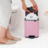 Κάδος απορριμμάτων Brabantia Bo Pedal 1010445, 7 λίτρα, Απαλό κλείσιμο, Βάση με ελαστικό επίστρωμα, Ροζ