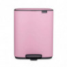 Coș de gunoi Brabantia Bo Pedal 1010446, 12 l, închidere ușoară, bază antiderapantă, roz