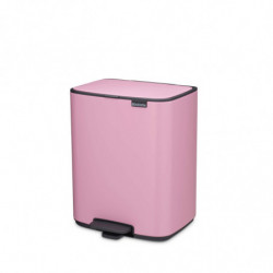 Coș de gunoi Brabantia Bo Pedal 1010446, 12 l, închidere ușoară, bază antiderapantă, roz