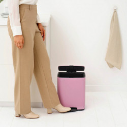 Brabantia Bo Pedal Trash Can 1010446, 12 L, Soft-Close, Non-Slip Base, Pink