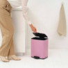 Brabantia Bo Pedal Trash Can 1010446, 12 L, Soft-Close, Non-Slip Base, Pink