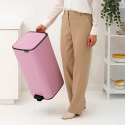 Coș de gunoi Brabantia Bo Pedal 1010447, 30 l, închidere ușoară, bază antiderapantă, roz