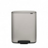 Brabantia Bo Pedal Trash Can 1010448, 60 L, Soft-Close, Non-Slip Base, Light Gray