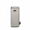 Coș de gunoi Brabantia Bo Pedal 1010448, 60 l, închidere ușoară, bază antiderapantă, gri deschis