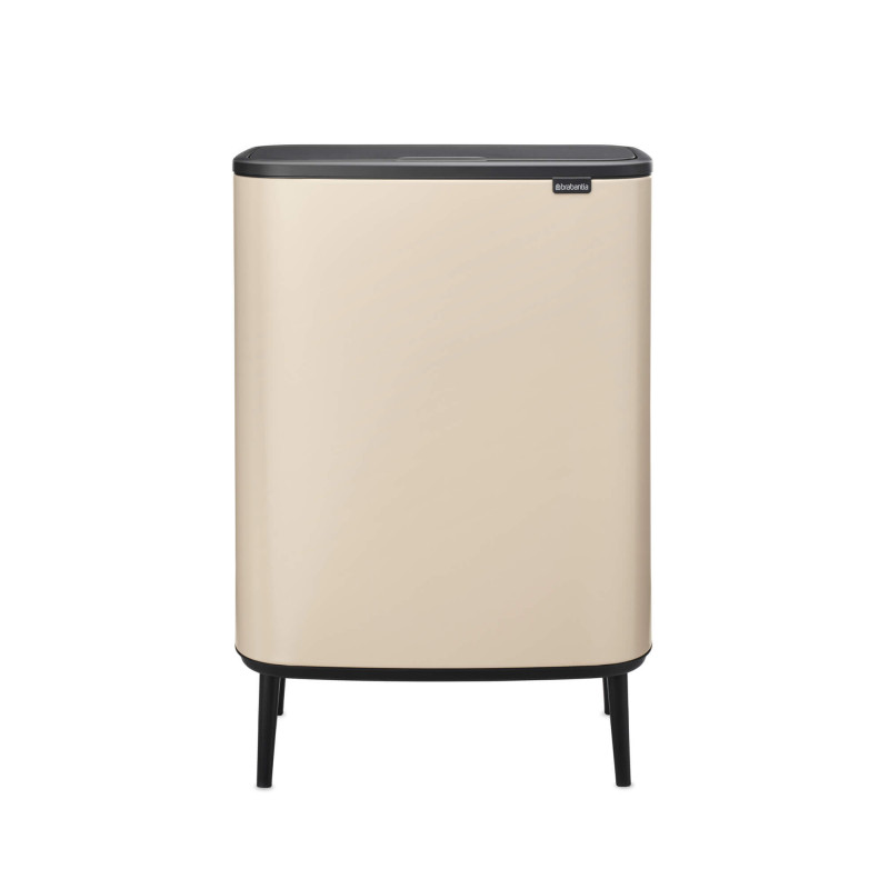 Кош за боклук Brabantia Bo Touch Hi 1010457, 60 л, Странични отвори за пренасяне, Регулируеми крака, Бежов