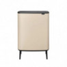 Κάδος απορριμμάτων Brabantia Bo Touch Hi 1010457, 60 λίτρα, Πλευρικές λαβές μεταφοράς, Ρυθμιζόμενα πόδια, Μπεζ
