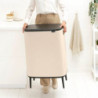Brabantia Bo Touch Hi 1010457 Trash Can, 60 L, Side Carrying Handles, Adjustable Legs, Beige