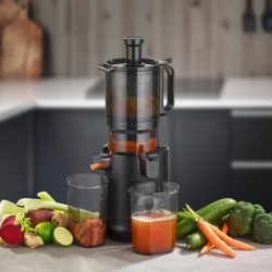 Caso Juice Fit Pro lassú gyümölcscentrifuga, 250 W, 1 l, 40 fordulat/perc, Safety Stop, csendes működés, matt fekete