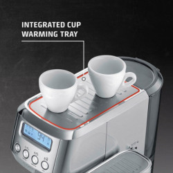 Еспресо машина Caso Gourmet Latte, 1350W, 20 bar, 1.3 л, ULKA, 6 програми, Предварително запарване, Портафилтър, ESE, Инокс