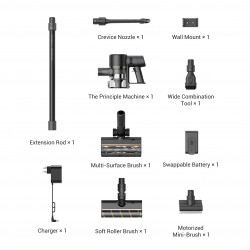 Aspirator vertical Dreame R10 Pro VTV41B, 150 AW, 3 moduri, 0,6 l, 65 min, filtru HEPA, indicatoare LED, negru