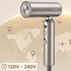 Uscător de păr Dreame Pocket AHD51-TG Pro, 1300 W, 110 000 rpm, 70 m/s, 2 viteze, 5 trepte de căldură, NTC, Coanda, pliabil, auriu-titan