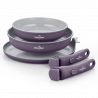 Set de tigăi Swiss Haus SH-GCFP5LT, 5 piese, acoperire ceramică Sapphire, mânere detașabile, compatibil cu plite cu inducție, violet