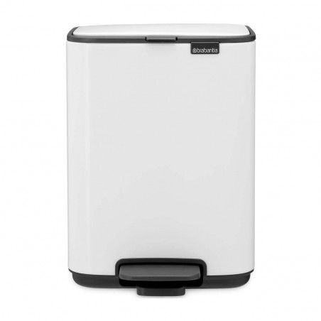 Brabantia Bo Pedal Trash Can 1010117, 4 L, Soft-Close, Non-Slip Base, White