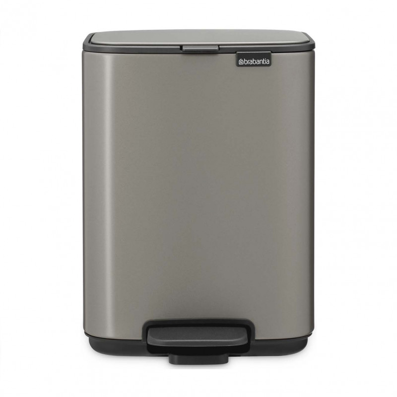 Brabantia Bo Pedal Trash Can 1010126, 4 L, Soft-Close, Non-Slip Base, Gray