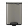 Brabantia Bo Pedal Trash Can 1010126, 4 L, Soft-Close, Non-Slip Base, Gray