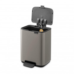 Coș de gunoi Brabantia Bo Pedal 1010126, 4 l, închidere ușoară, bază antiderapantă, gri