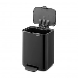 Coș de gunoi Brabantia Bo Pedal 1010136, 4 l, închidere ușoară, bază antiderapantă, negru