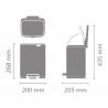 Coș de gunoi Brabantia Bo Pedal 1010136, 4 l, închidere ușoară, bază antiderapantă, negru