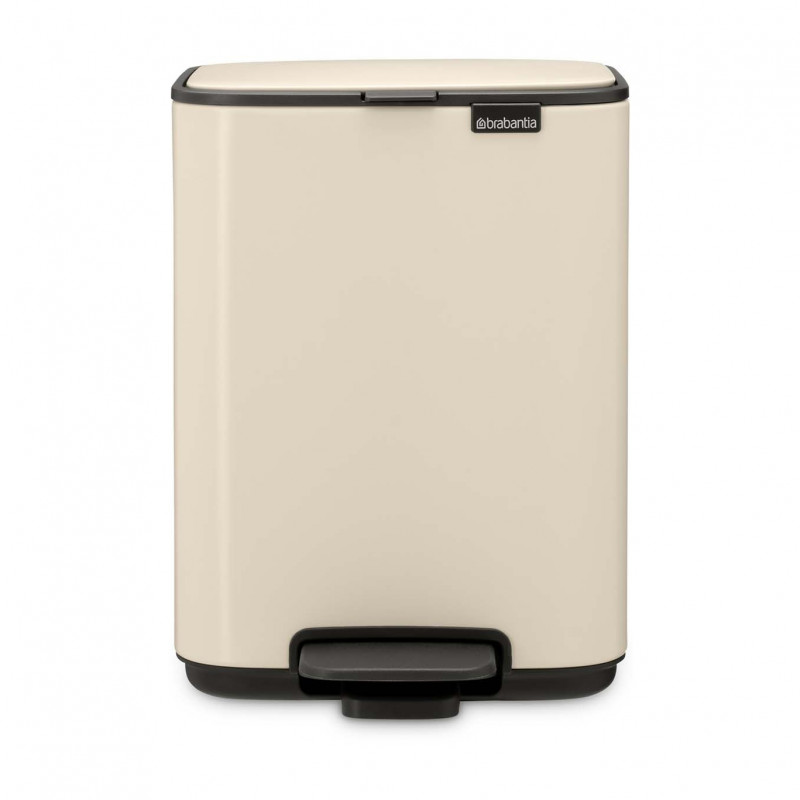 Brabantia Bo Pedal Trash Can 1010122, 4 L, Soft-Close, Non-Slip Base, Beige