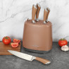 Set de cuțite Swiss Haus SH-KSL6CO, 6 buc., oțel inoxidabil, mânere metalice, suport, cupru