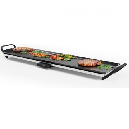 Grătar teppanyaki Swiss Haus SH-TP90, 2000 W, 90 x 23 cm, acoperire ceramică, părți detașabile, control al temperaturii, negru