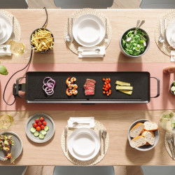 Grătar teppanyaki Swiss Haus SH-TP90, 2000 W, 90 x 23 cm, acoperire ceramică, părți detașabile, control al temperaturii, negru