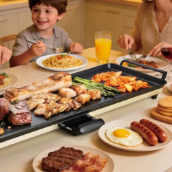 Swiss Haus SH-TP90 teppanyaki sütő, 2000 W, 90×23 cm, kerámia bevonat, mozgatható részek, hőmérséklet-szabályozás, fekete